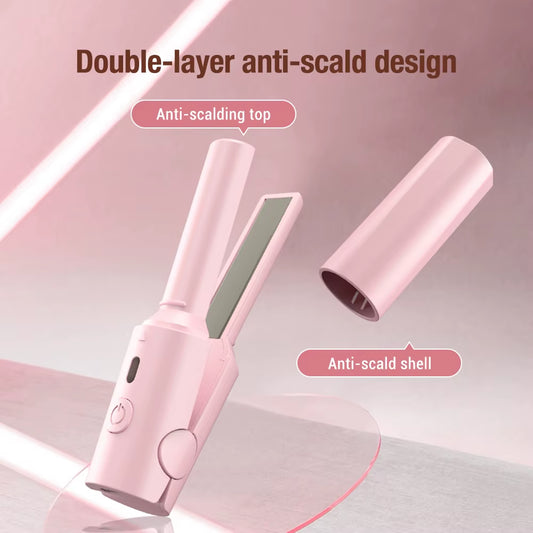 Portable Ceramic Hair Straightener and Curling Iron for Women - Dual-Use Styling Tool
