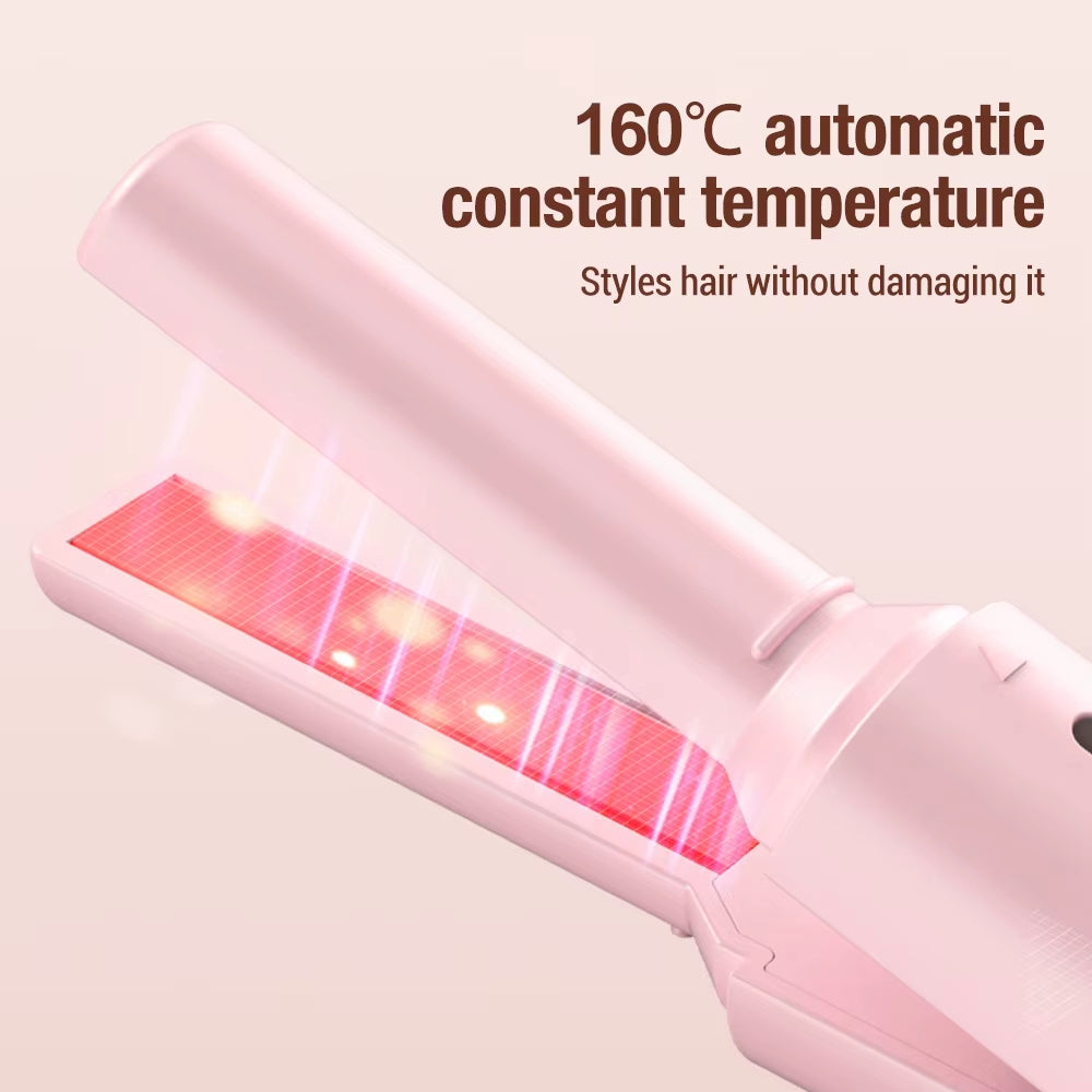 Portable Ceramic Hair Straightener and Curling Iron for Women - Dual-Use Styling Tool