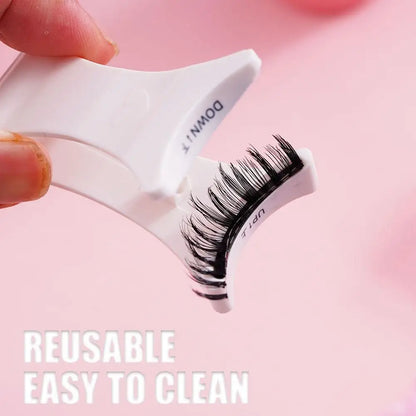 Magnetic Eyelashes with Applicator Reusable Natural Magnetic Lashes Kit No Glue Needed Soft Clear Band False Eyelashes