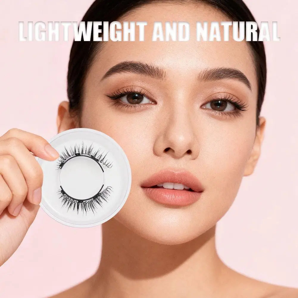 Magnetic Eyelashes with Applicator Reusable Natural Magnetic Lashes Kit No Glue Needed Soft Clear Band False Eyelashes