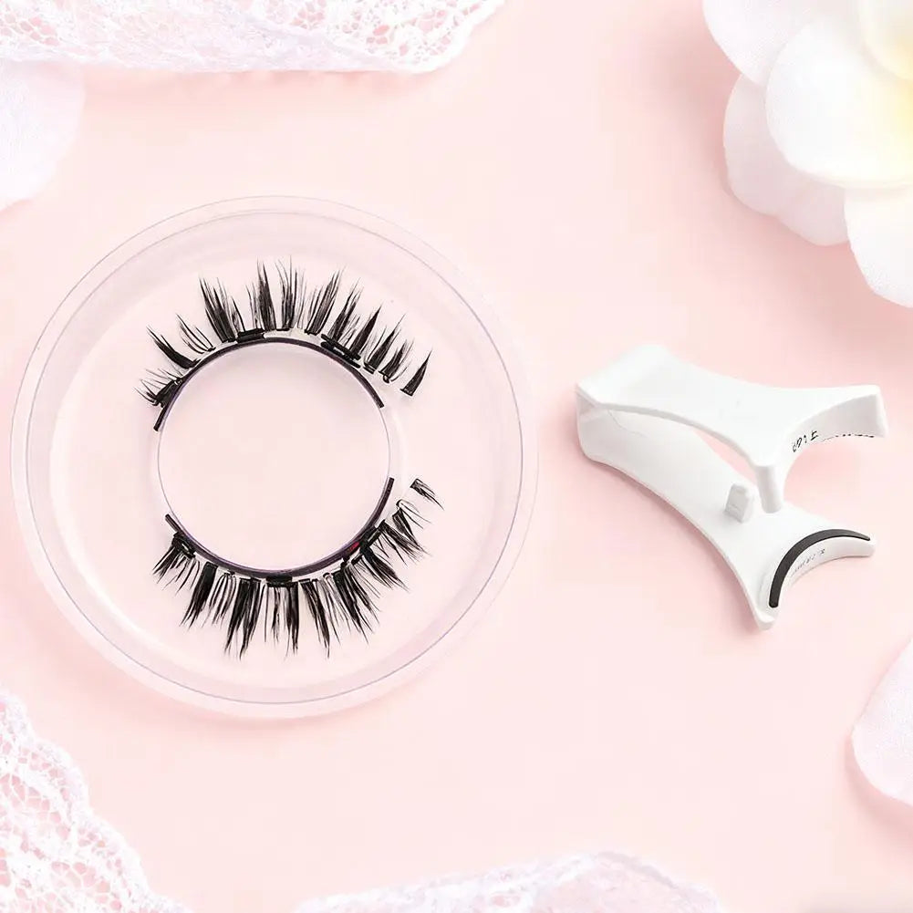 Magnetic Eyelashes with Applicator Reusable Natural Magnetic Lashes Kit No Glue Needed Soft Clear Band False Eyelashes